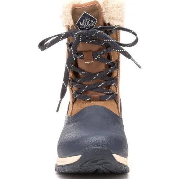 Muck Boots Otter/Navy Women's Arctic Apres Lace Mid Boot - Picture 2 of 3